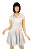 Flashbulb Cap Sleeve Hoodie Skater Dress - Coquetry Clothing