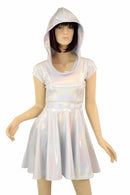 Flashbulb Cap Sleeve Hoodie Skater Dress - Coquetry Clothing