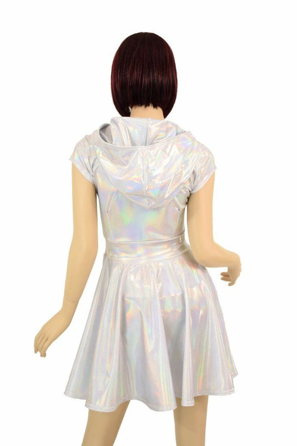 Flashbulb Cap Sleeve Hoodie Skater Dress - Coquetry Clothing