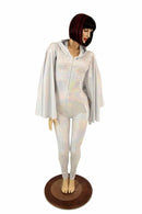 Flashbulb Catsuit with Fan Sleeve Wings - Coquetry Clothing