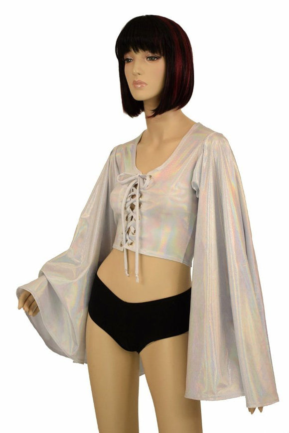 Flashbulb Fan Sleeve Crop Top - Coquetry Clothing