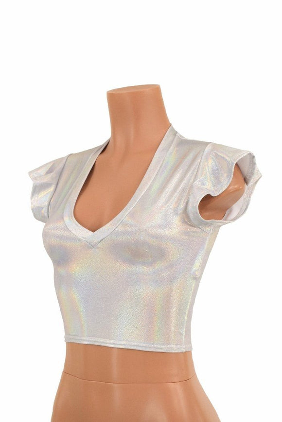 Flashbulb Flip Sleeve Crop Top - Coquetry Clothing