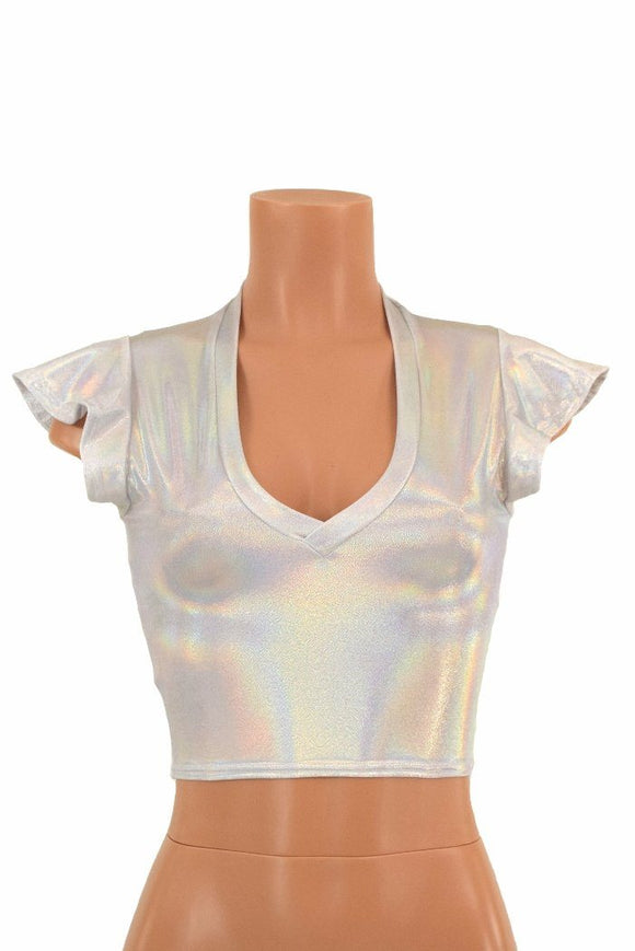 Flashbulb Flip Sleeve Crop Top - Coquetry Clothing