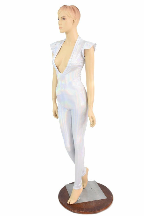 Flashbulb Flip Sleeve Plunging V Catsuit - Coquetry Clothing