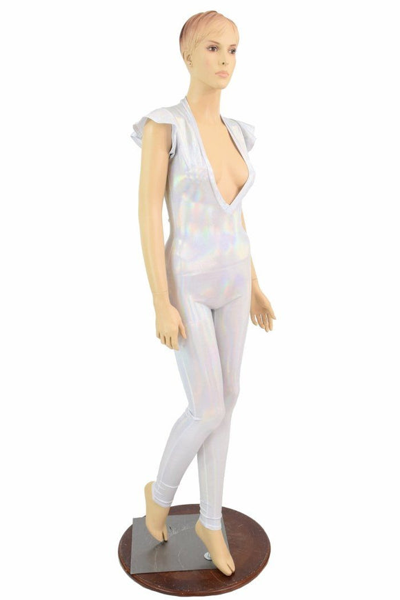 Flashbulb Flip Sleeve Plunging V Catsuit - Coquetry Clothing
