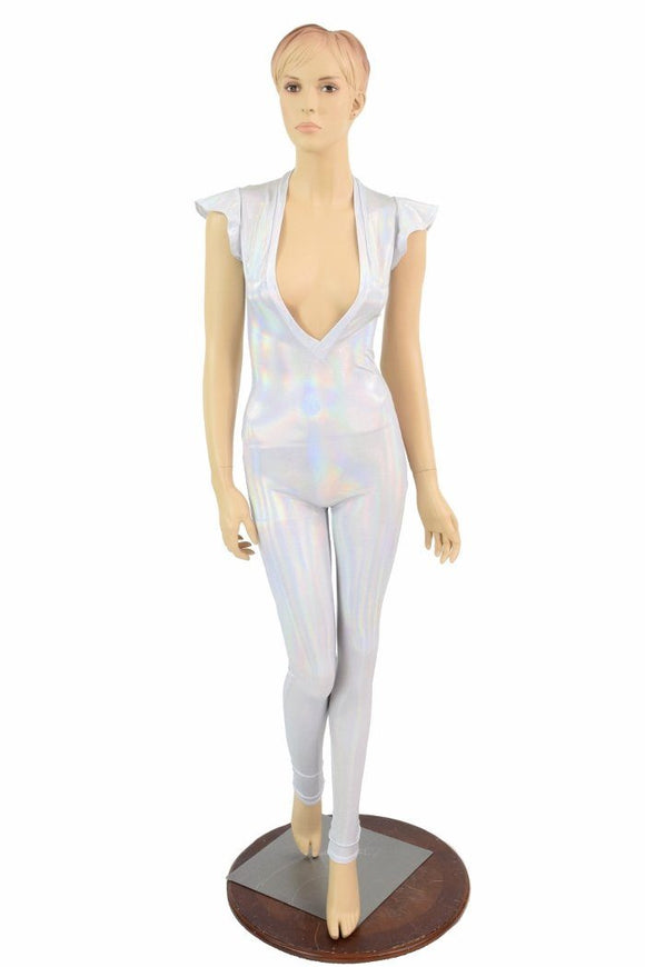 Flashbulb Flip Sleeve Plunging V Catsuit - Coquetry Clothing