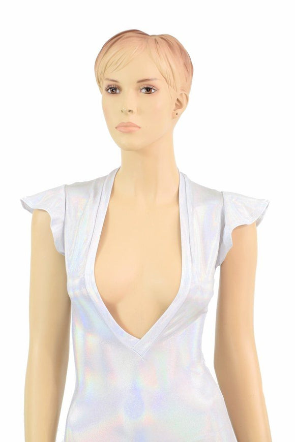 Flashbulb Flip Sleeve Plunging V Catsuit - Coquetry Clothing