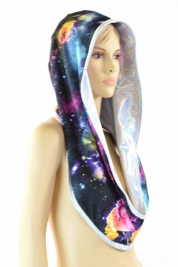 Flashbulb & Galaxy Reversible Infinity Festival Hood - Coquetry Clothing