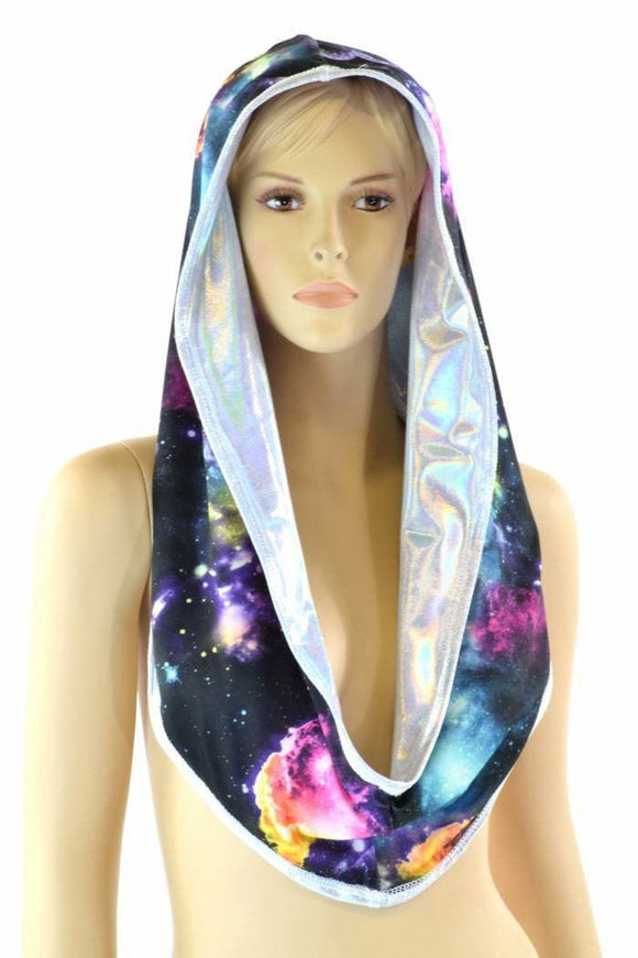 Flashbulb & Galaxy Reversible Infinity Festival Hood - Coquetry Clothing
