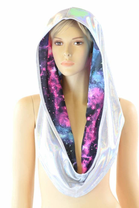 Flashbulb & Galaxy Reversible Infinity Festival Hood - Coquetry Clothing