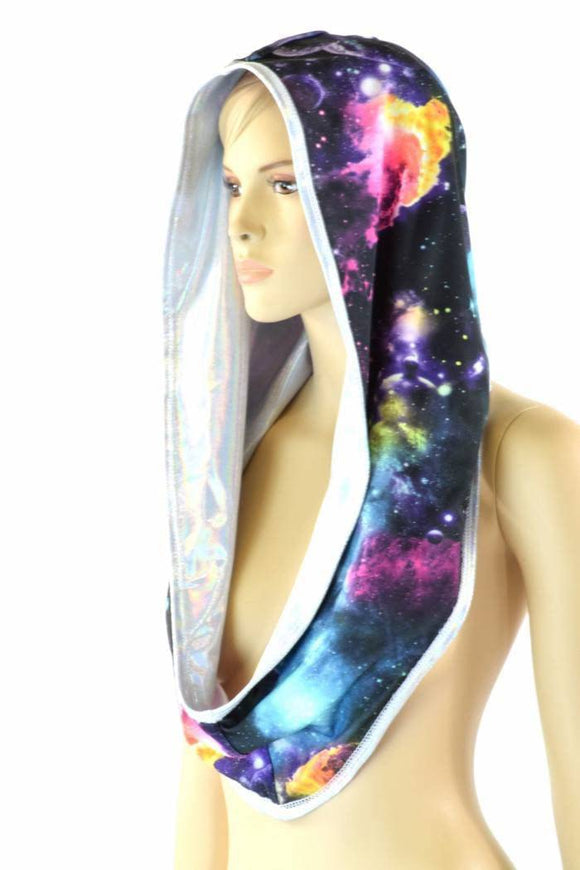 Flashbulb & Galaxy Reversible Infinity Festival Hood - Coquetry Clothing