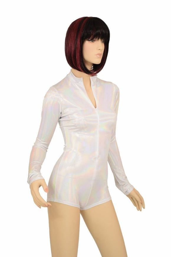 Flashbulb Holo "Stella" Zipper Romper - Coquetry Clothing