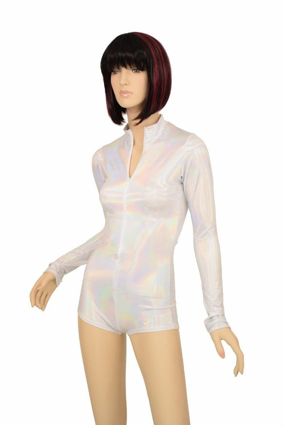 Flashbulb Holo "Stella" Zipper Romper - Coquetry Clothing