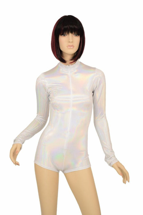 Flashbulb Holo "Stella" Zipper Romper - Coquetry Clothing