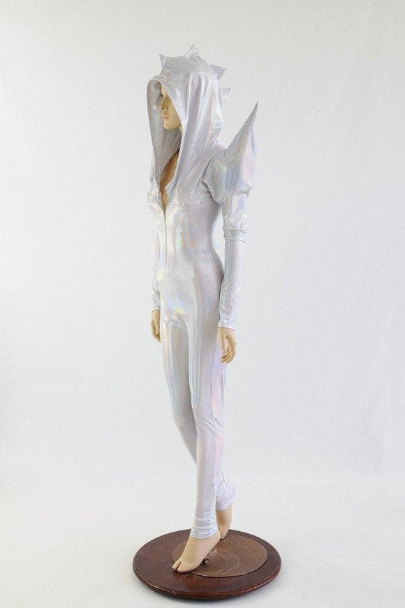 Flashbulb Holographic Mega Shoulder Catsuit - Coquetry Clothing