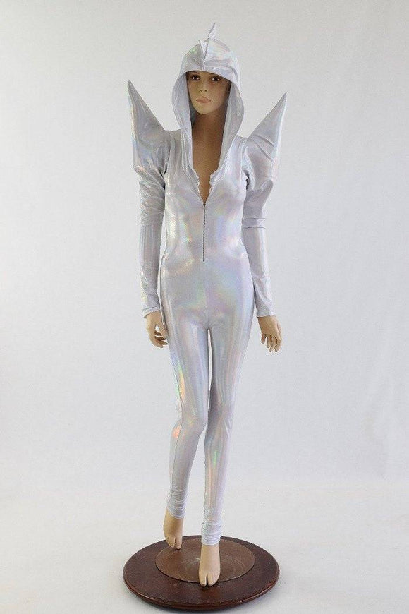 Flashbulb Holographic Mega Shoulder Catsuit - Coquetry Clothing