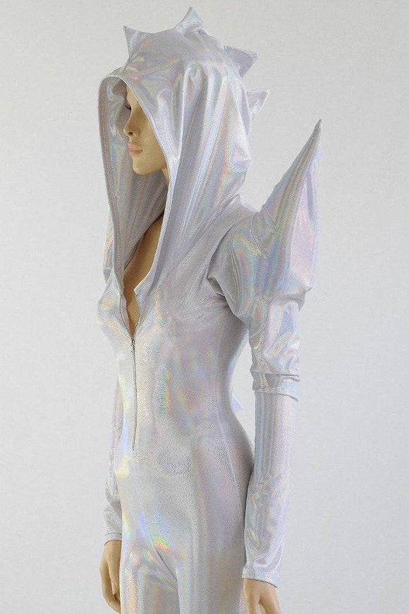 Flashbulb Holographic Mega Shoulder Catsuit - Coquetry Clothing