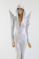 Flashbulb Holographic Mega Shoulder Catsuit - Coquetry Clothing