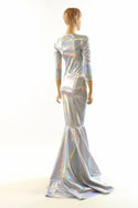 Flashbulb Holographic Puddle Train Gown - 4