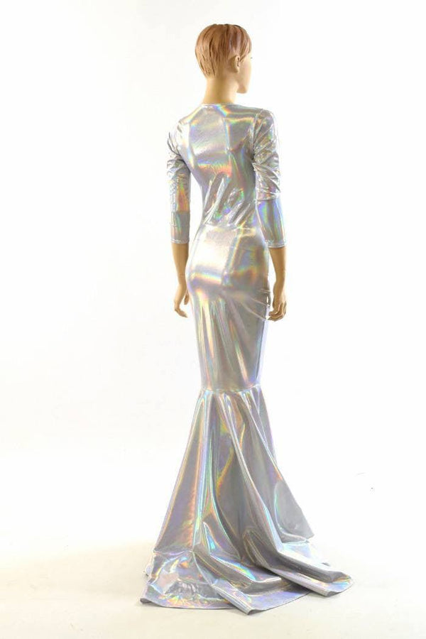 Flashbulb Holographic Puddle Train Gown - 4