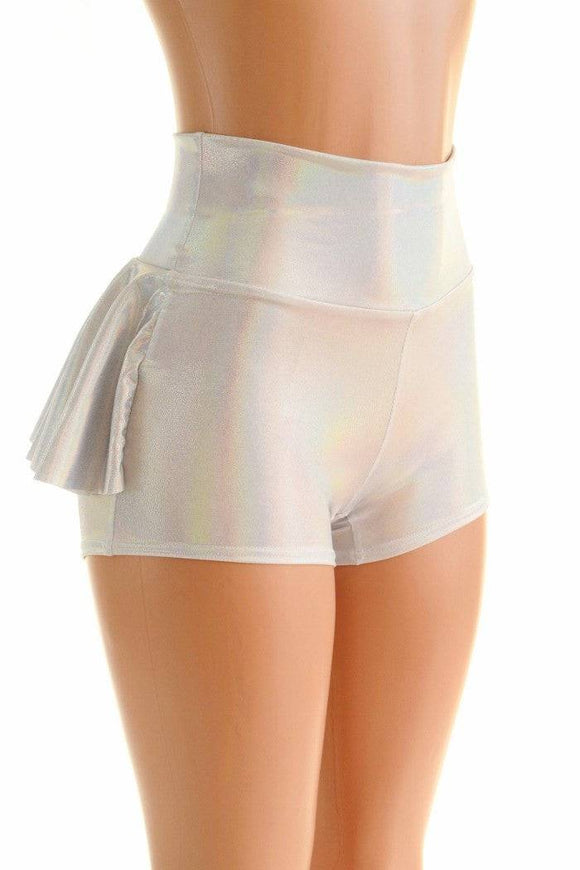 Flashbulb Holographic Ruffle Rump Shorts - Coquetry Clothing