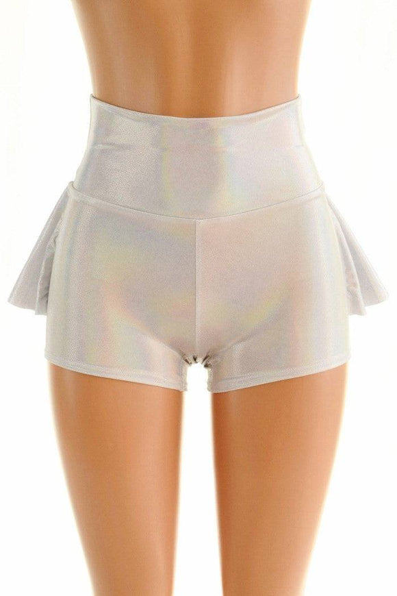 Flashbulb Holographic Ruffle Rump Shorts - Coquetry Clothing