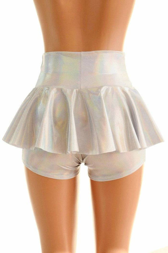 Flashbulb Holographic Ruffle Rump Shorts - Coquetry Clothing