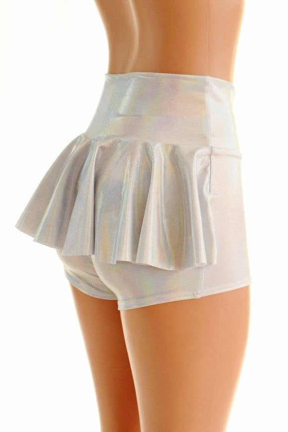Flashbulb Holographic Ruffle Rump Shorts - Coquetry Clothing