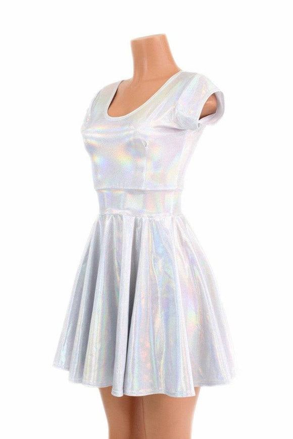 Flashbulb Holographic Skater Dress - Coquetry Clothing