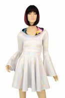 Flashbulb Holographic Trumpet Sleeve Dress - Coquetry Clothing