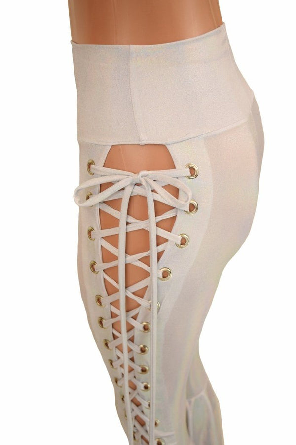 Flashbulb Lace Up Bell Bottom Flares - 6