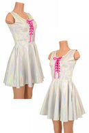 Flashbulb Lace Up Skater Dress - Coquetry Clothing