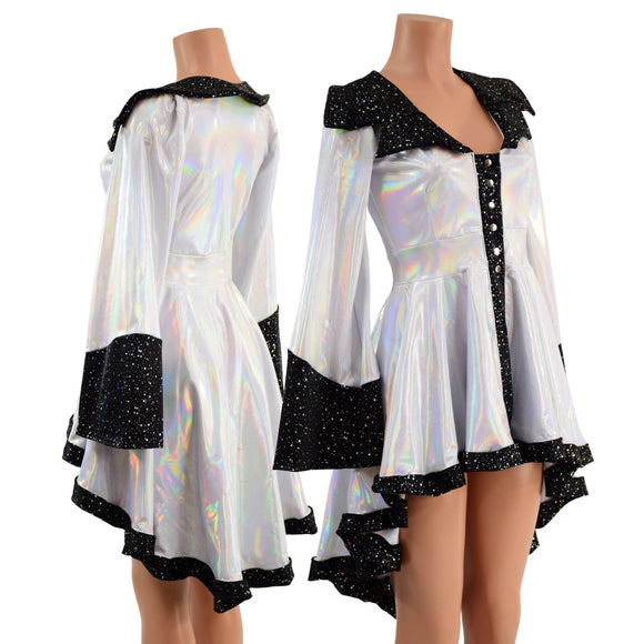Flashbulb Pirate Coat with Star Noir Trim - Coquetry Clothing