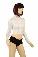 Flashbulb Zippered Crop Top - Coquetry Clothing