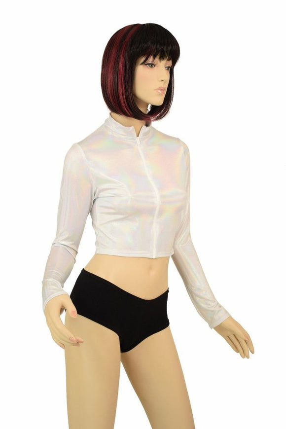 Flashbulb Zippered Crop Top - Coquetry Clothing