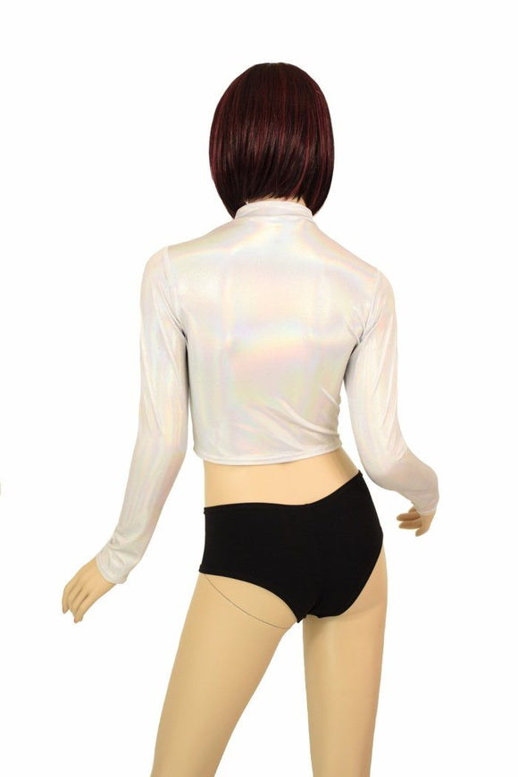 Flashbulb Zippered Crop Top - Coquetry Clothing