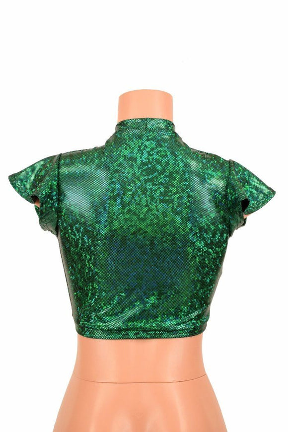 Flip Sleeve Keyhole Top in Green - Coquetry Clothing