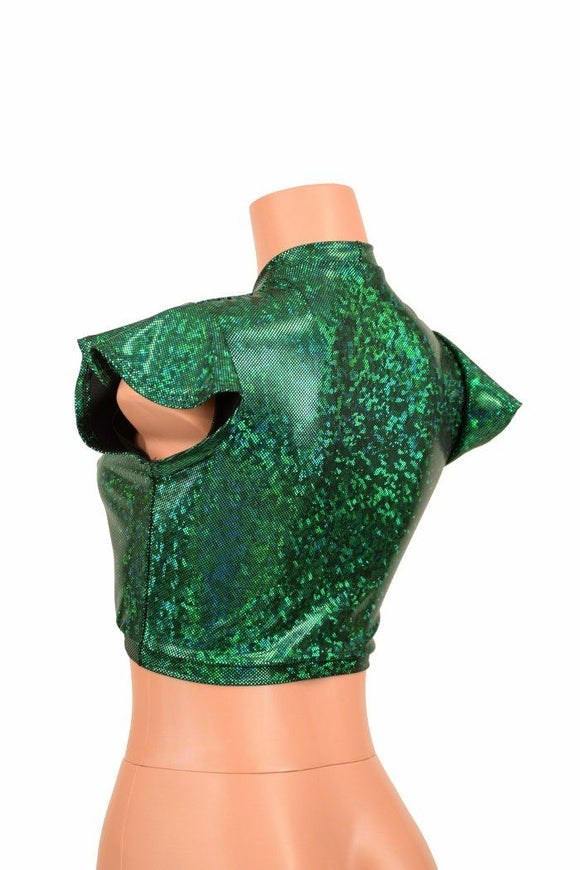 Flip Sleeve Keyhole Top in Green - Coquetry Clothing