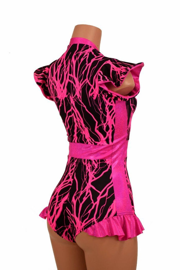 Flip Sleeve Paneled Lightning Romper - Coquetry Clothing