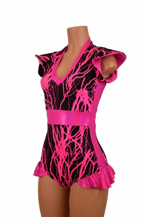 Flip Sleeve Paneled Lightning Romper - Coquetry Clothing