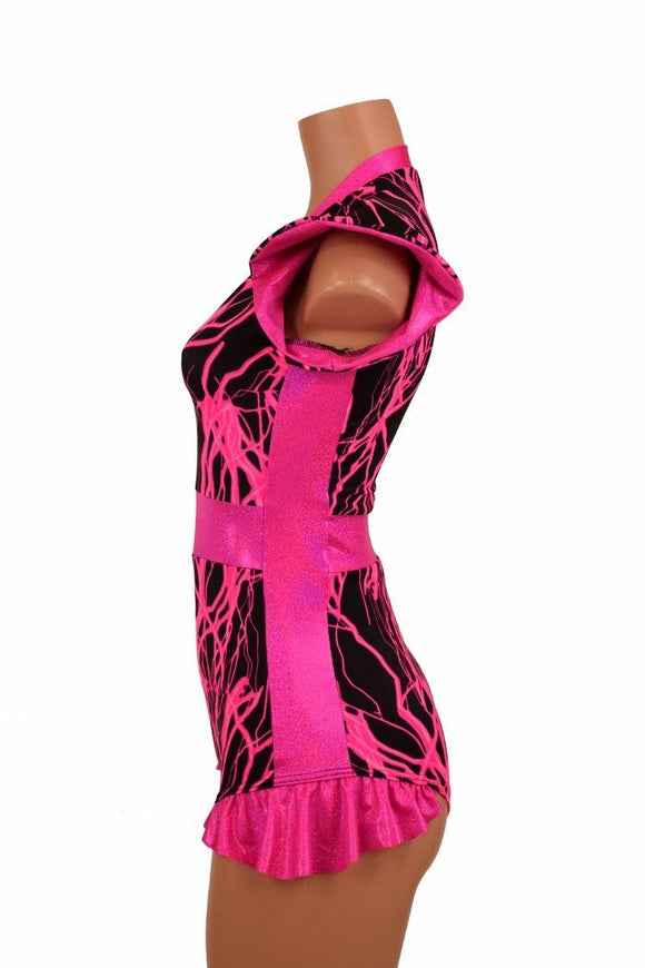 Flip Sleeve Paneled Lightning Romper - Coquetry Clothing