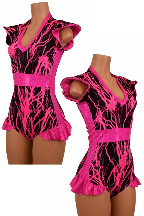 Flip Sleeve Paneled Lightning Romper - Coquetry Clothing