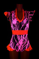 Flip Sleeve Paneled Lightning Romper - Coquetry Clothing
