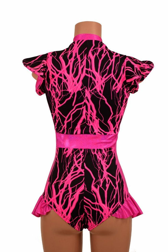 Flip Sleeve Paneled Lightning Romper - Coquetry Clothing