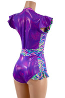 Flip Sleeve Paneled Romper - Coquetry Clothing