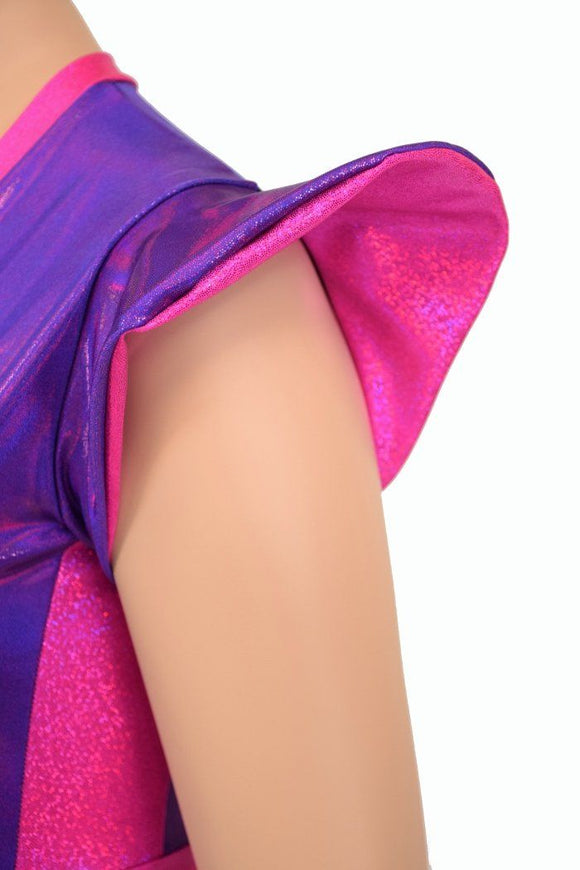 Flip Sleeve Paneled Romper - Coquetry Clothing