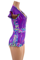 Flip Sleeve Paneled Romper - Coquetry Clothing