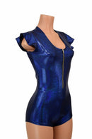 Flip Sleeve Zipper Front Romper - Coquetry Clothing