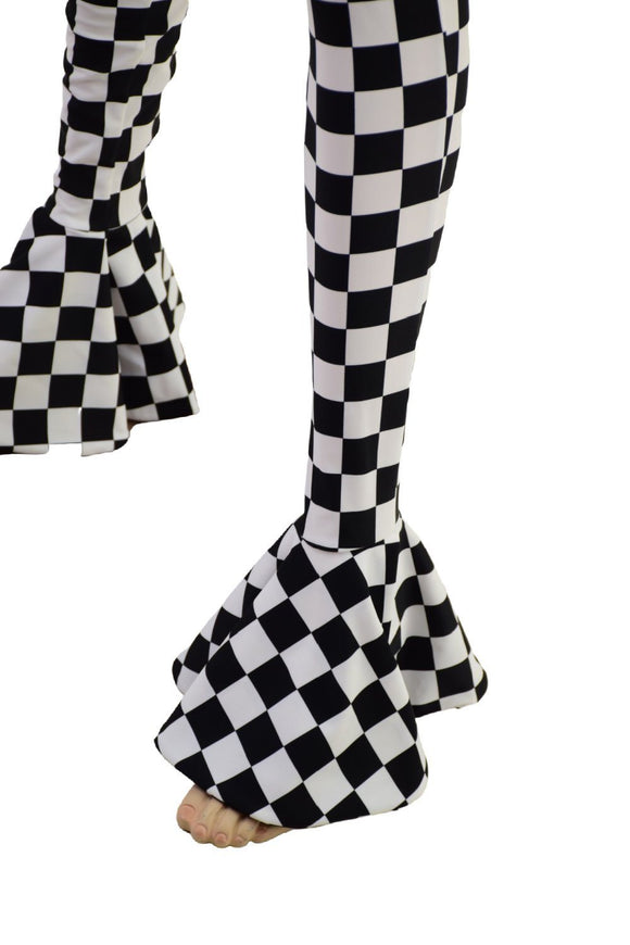 Flouncy Footed Checkered Catsuit - Coquetry Clothing