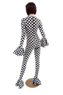 Flouncy Footed Checkered Catsuit - Coquetry Clothing
